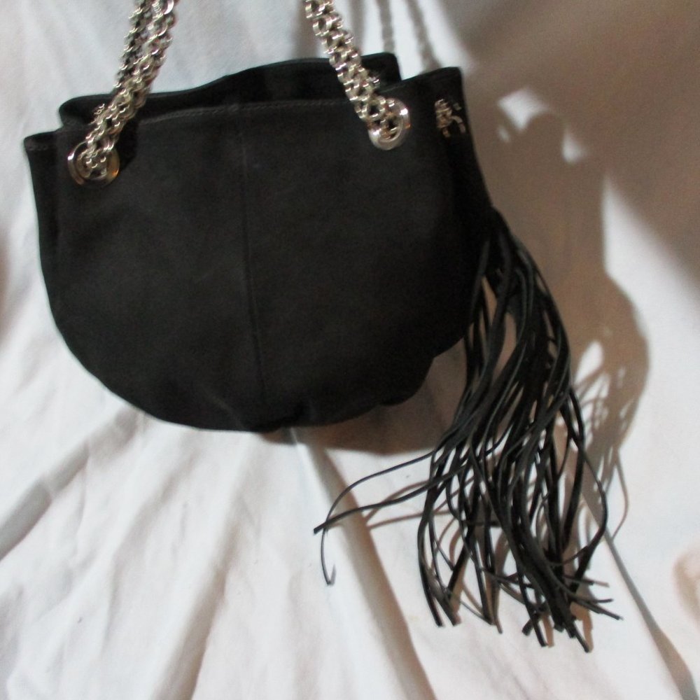 NEW ELSA ATHENIENSE Suede Fringe indie hobo satchel shoulder bag clutch purse - Picture 5 of 9